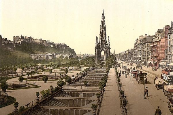 Edinburgh Scott Monument and Princes Street 1890-1900