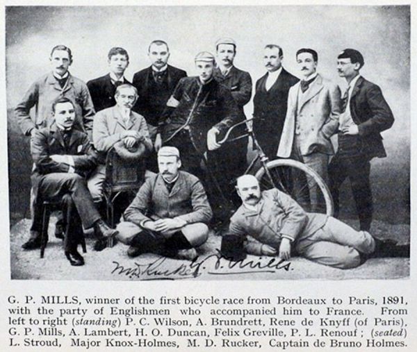 Mills and the English Cycling Team - Bordeaux to Paris - 1891