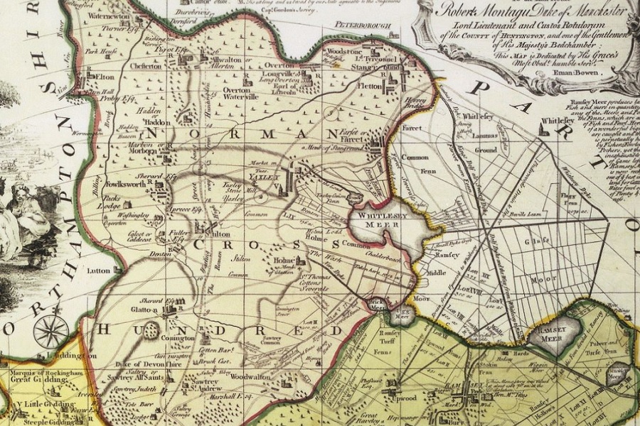 Whittlesey Mere - Bowen Map - 1760