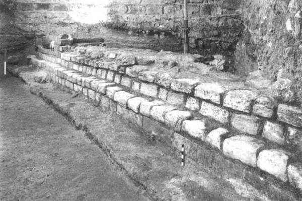 Roman Basilica wall under York Minster - 1972