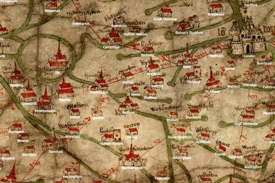 The Gough Map - London to Wasnsford