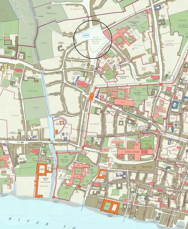 Smithfield Market - Tudor Map