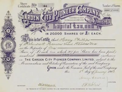 Garden City Pioneer Company - Share Certificate