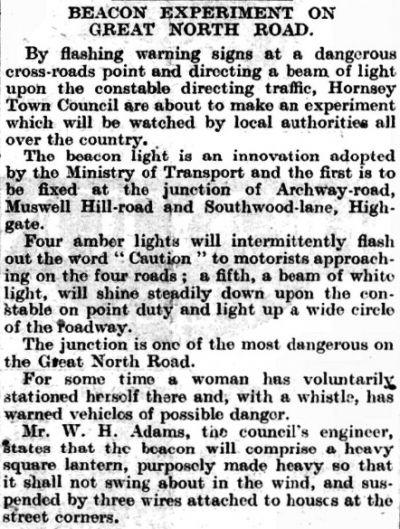 Great North Road - First Traffic Lights