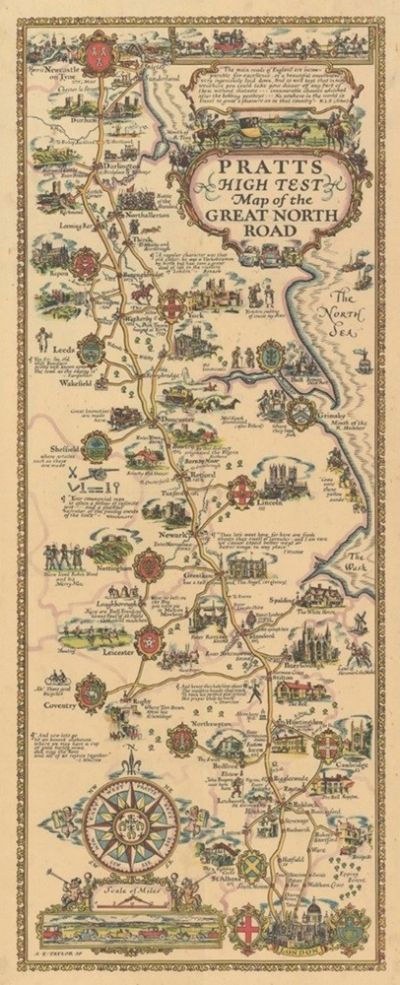 1930 High Test Map of Great North Road